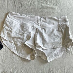 lulu lemon white Up-Short Low-Rise Athletic shorts
